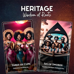 Black Heritage Tarot 78-kaarten, authentieke Afro-centrische beelden, grote en kleine arcana-tarotdeck