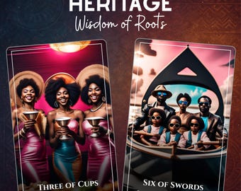 Black Heritage Tarot 78 Cards, Authentic Afro-Centric Imagery, Major and Minor Arcana Tarot Deck