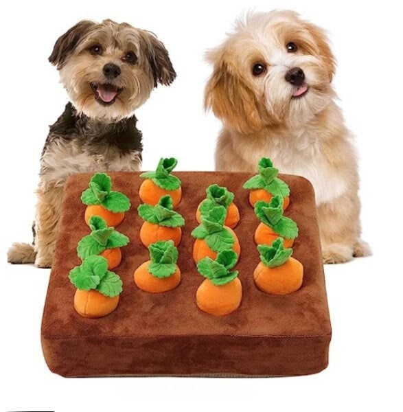 Carrots Enrichment Dog Puzzle Toys, Hide And Seek Carrot Farm Dog Toys For  Small Medium And Large Dogs