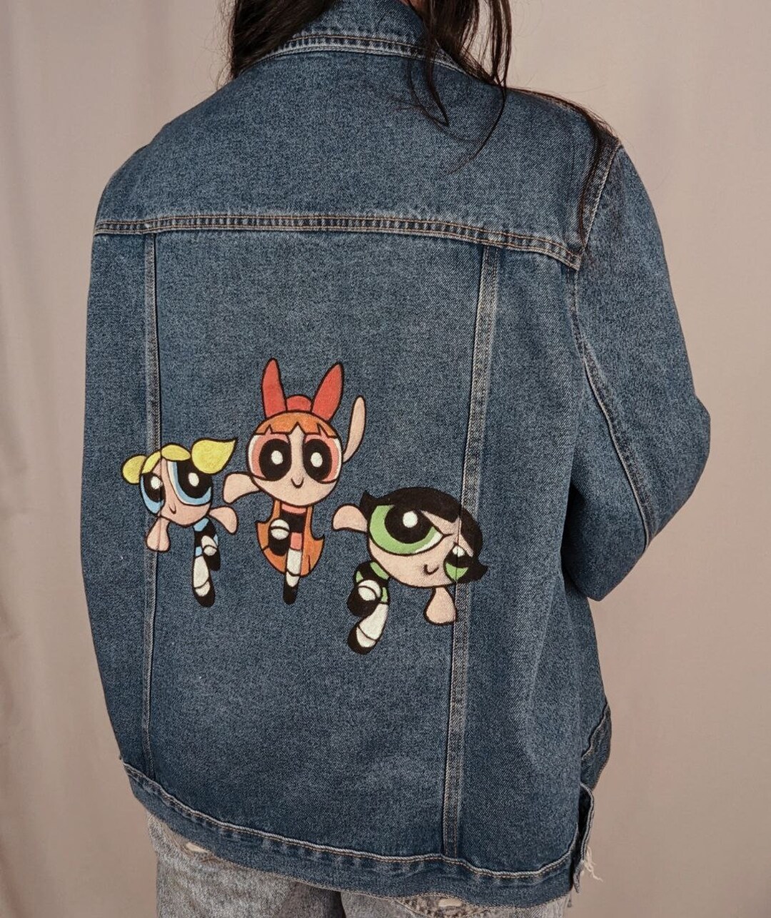 Powerpuff Girl Magic Handpainted Jacket for Cartoon Etsy