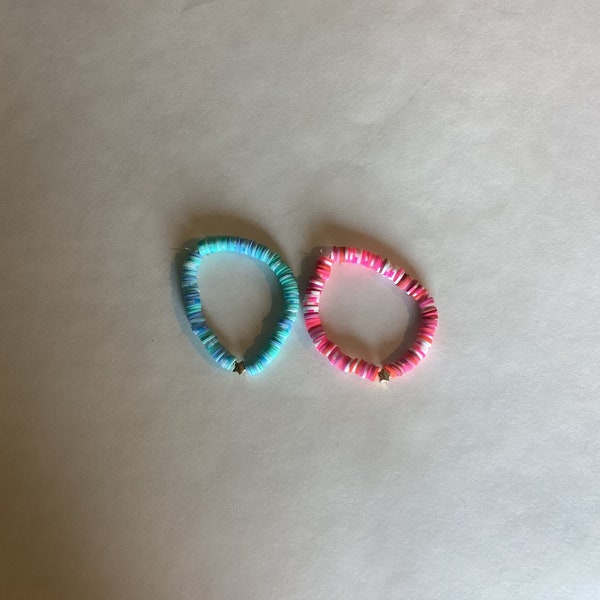 Pink and blue star bracelet