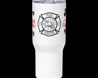 Firefighter "Fire Wifey" Stainless Steel 20oz. Travel with Handle Mug