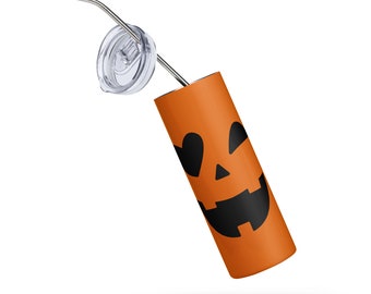 Halloween Smile Orange Pumpkin Stainless steel tumbler