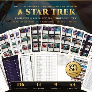 Star Trek (TRK) MTG Master Set Binder Placeholders + Checklist | All 136 EN Cards | Magic The Gathering Printable (Digital Download)