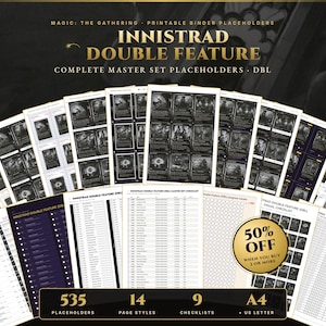 Innistrad Double Feature (DBL) MTG Master Set Binder Bookholders + Checklist | Todas as 535 cartas EN | Magic The Gathering Imprimível