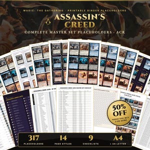 Assassin's Creed (ACR) MTG Master Set Binder Placeholders + Checklist | All 317 EN Cards | Magic The Gathering Printable (Digital Download)