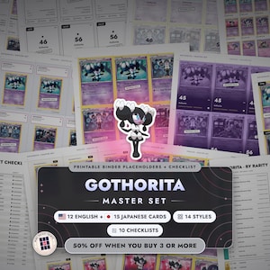 Segnaposto per raccoglitore del set principale Gothorita + lista di controllo / 12 carte Pokémon EN + 15 carte Pokémon JP / Inserti stampabili (download digitale)