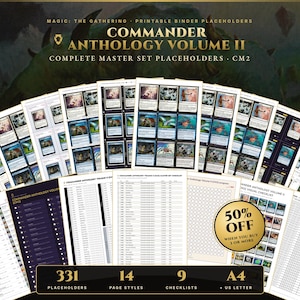 Commander Anthology Volume II (CM2) MTG Master Set Binder Placeholders + Checklist | All 331 EN Cards | Magic The Gathering Printable