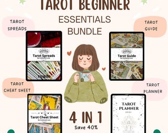 Tarot Beginner Essentials Bundle: Guide, Spreads, Planner, Cheat Sheet (PDF Download)