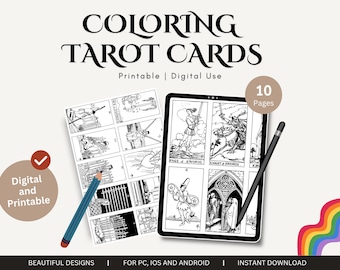 Tarot Coloring Cards - PDF Tarot Print