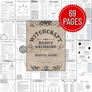 Witchcraft Basics Digital Grimoire PDF | Altar Tools, Rituals, Crystals, Herbs, Moon Phases, Tarot & More