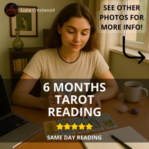 Lectura de Tarot de 6 meses a la misma hora. ¡Lectura de 6 cartas! Lectura psíquica completa y detallada.
