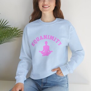 Equanimity Meditation Crewneck Sweatshirt, Meditate Long Sleeve, Meditation Sweatshirt, Yoga Crewneck, Workout Sweatshirt