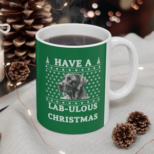 Labrador Retriever Christmas Ceramic Mug 11oz, Christmas Mug, Holiday Mug, Christmas Dog Mug, Cute Dog Mug, Labrador Retriever Mug