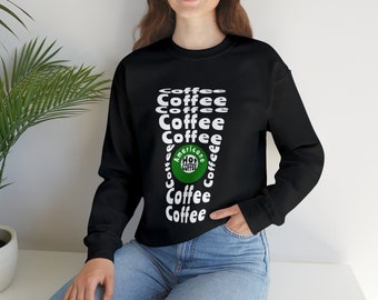 Kaffeetasse Rundhals-Sweatshirt, Kaffeeliebhaber Langarmshirt, Kaffeeliebhaber Geschenk, Kaffee Rundhalsausschnitt