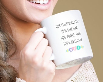 Tazza in ceramica Best Friend da 11 once, regali per le migliori amiche per le donne, tazza BFF, regalo BFF, tazza da caffè Bestie, regalo Besty, regalo Bestie, tazza sarcastica