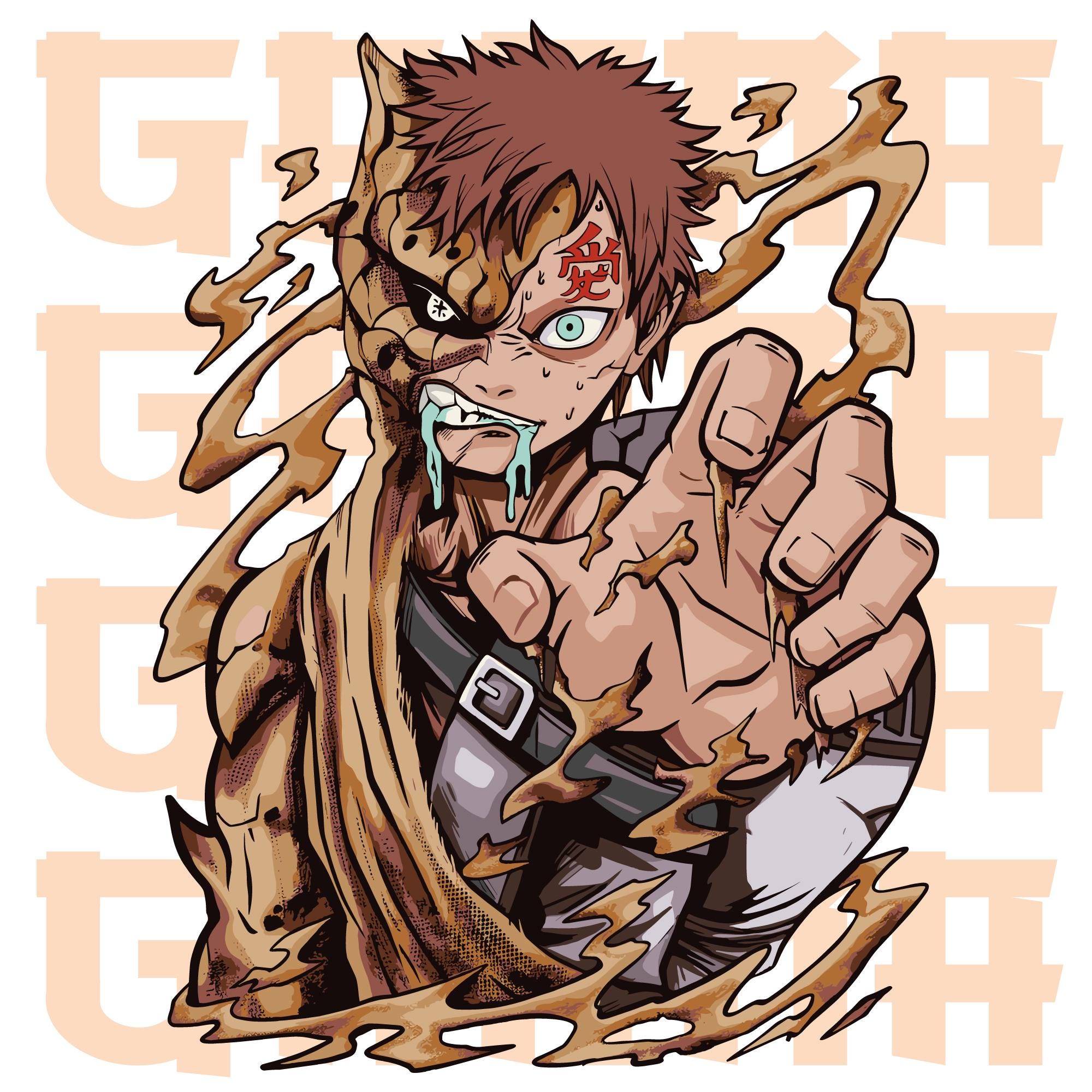 Gaara Naruto Art - Etsy Norway, image size:2000x2000