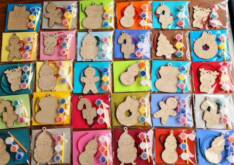 Christmas Paint Your Own Decoration, Kids Craft Kit, Xmas Eve Box, Children's Activity, Party Bag Favour, Stocking Filler, School Class image 6
