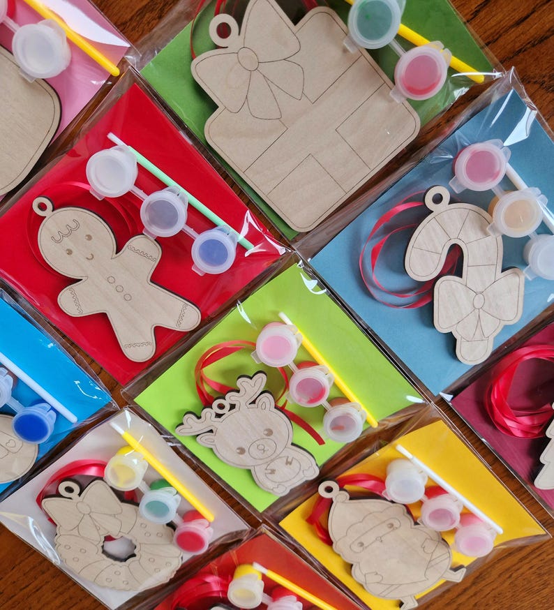 Christmas Paint Your Own Decoration, Kids Craft Kit, Xmas Eve Box, Children's Activity, Party Bag Favour, Stocking Filler, School Class image 3