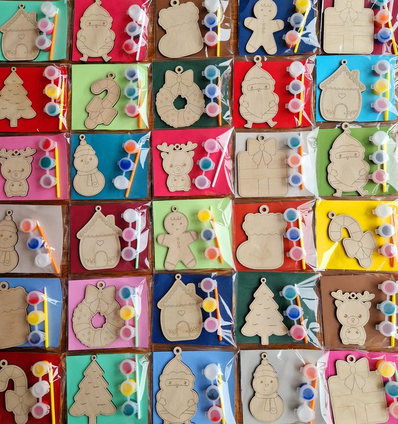 Christmas Paint Your Own Decoration, Kids Craft Kit, Xmas Eve Box, Children's Activity, Party Bag Favour, Stocking Filler, School Class image 2