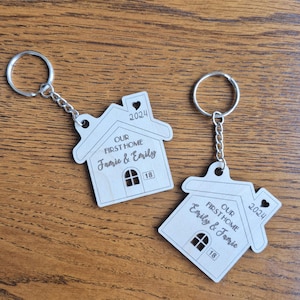 2-Pack Our First Home Keychain Set - 2025 New Home Gift For Housewarming, Moving In & New Homeowners