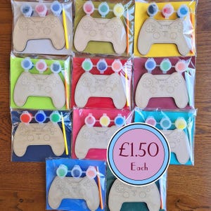 Paint Your Own Wooden Game Controller, Party Bag Filler, Kids Crafts, Party Favours, Children's Paint Set, Activity kit, Birthday, Gamer