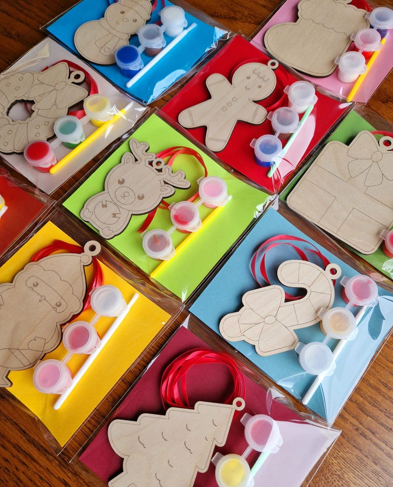 Christmas Paint Your Own Decoration, Kids Craft Kit, Xmas Eve Box, Children's Activity, Party Bag Favour, Stocking Filler, School Class image 5