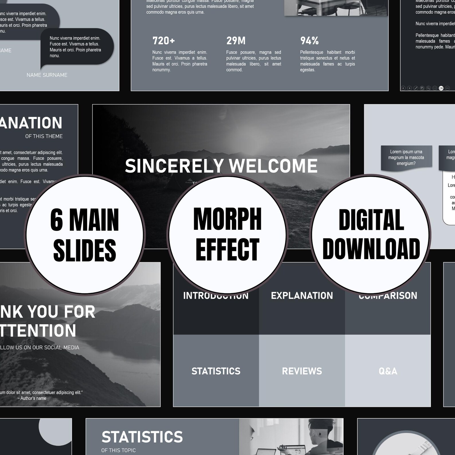 Gray Powerpoint Template Clean Minimal Presentation With Morph