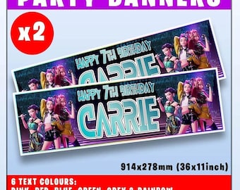 Personalized KPop Girl Band Birthday Banner: Party Decoration