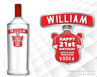 Regalo di compleanno personalizzato per bottiglia con etichetta di vodka