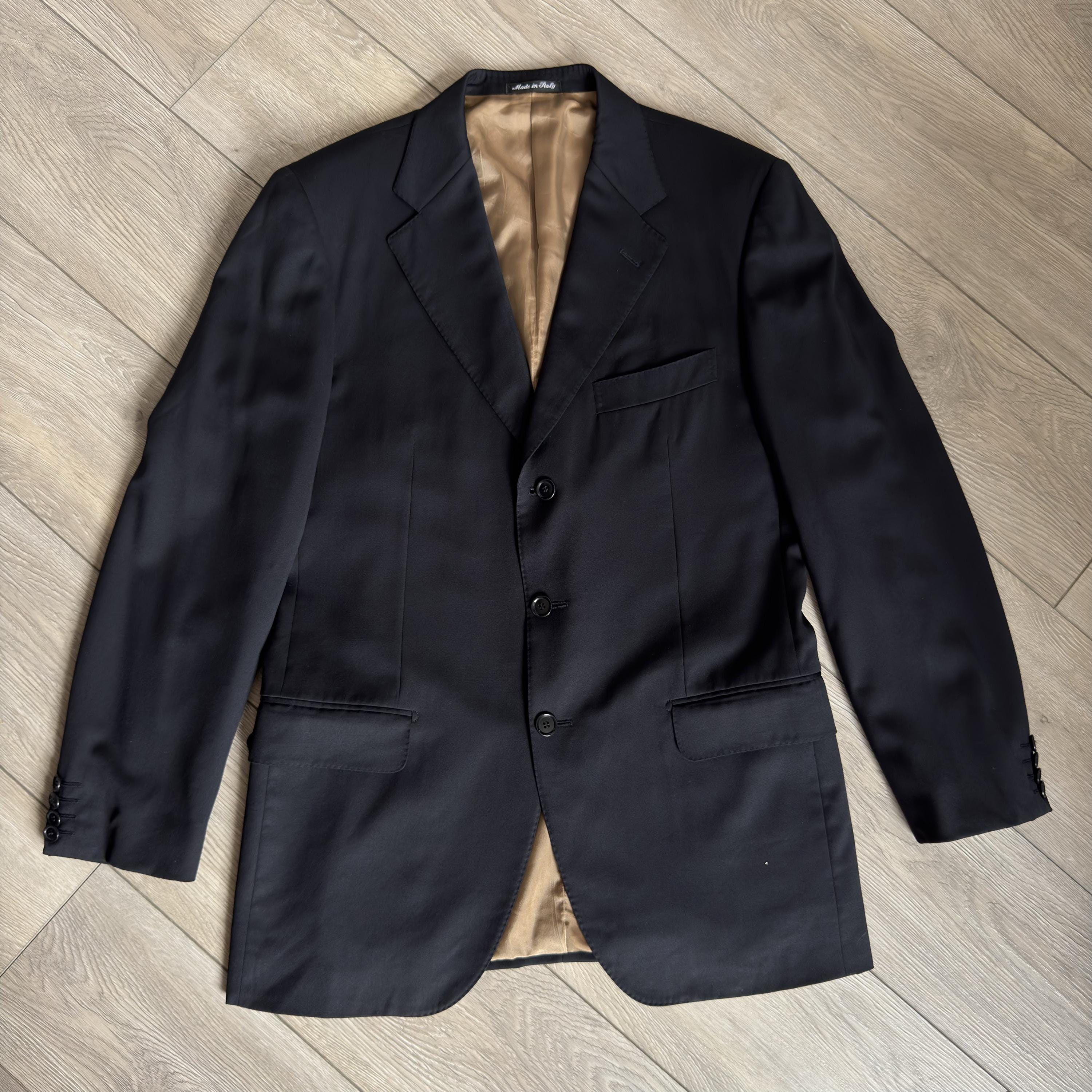 Pal Zileri, Vintage 90s Pal Zileri Black Blazer Jacket, Gruppo Forall Made in Italy Luxury Suit Jacket, Super 120's Pure Virgin Wool, Size IT 50R Drop 6