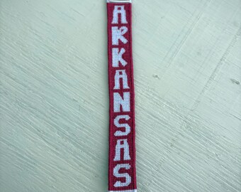 Leather Goods Car Key Holder Arkansas State Flag Keychain Arkansas Accessories Football Personalized Graduation Gift