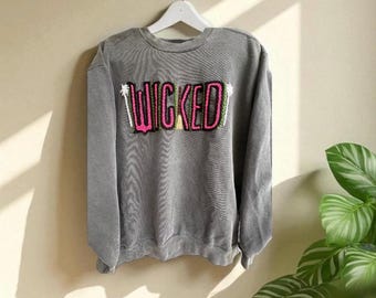 Wicked Musical Sweatshirt handgeborduurd ontwerp Broadway kleding theaterfan muzikale merchandise Wizard Oz heksen thema katoen ronde hals