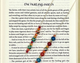 Colorful Beaded Handmade Book Thong, Bookmark