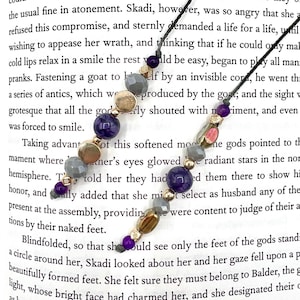 Colorful Beaded Handmade Book Thong, Bookmark
