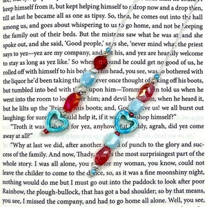 Colorful Beaded Handmade Book Thong, Bookmark