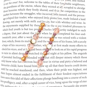 Colorful Beaded Handmade Book Thong, Bookmark