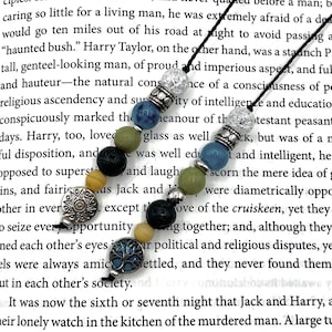 Colorful Beaded Handmade Book Thong, Bookmark