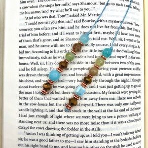 Colorful Beaded Handmade Book Thong, Bookmark