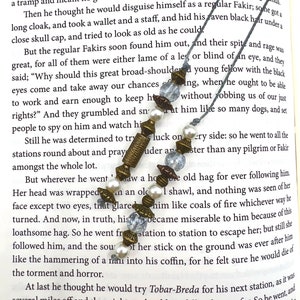 Colorful Beaded Handmade Book Thong, Bookmark