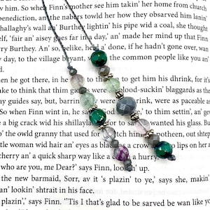 Colorful Beaded Handmade Book Thong, Bookmark