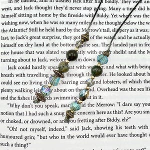 Colorful Beaded Handmade Book Thong, Bookmark