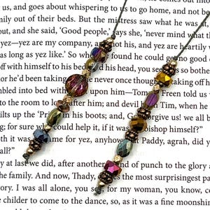 Colorful Beaded Handmade Book Thong, Bookmark