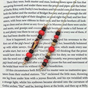 Colorful Beaded Handmade Book Thong, Bookmark