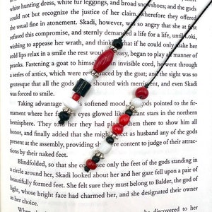 Colorful Beaded Handmade Book Thong, Bookmark