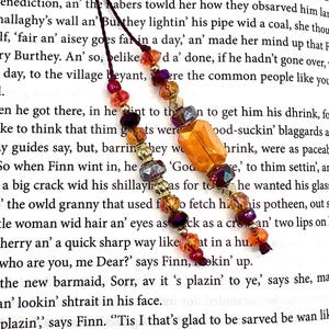 Colorful Beaded Handmade Book Thong, Bookmark