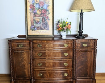 SOLD Vintage Hepplewhite Buffet, Duncan Phyfe Style Sideboard Credenza