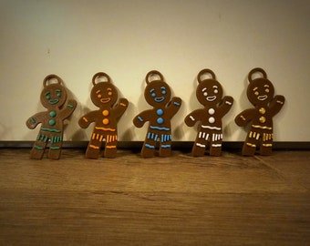 Set of 5 gingerbread friends Christmas decorations, gingerbread man, spice man, nutcracker figure, ginger man, honey cake man, spice bread figure