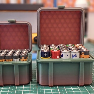 Battery box for AAA and AA batteries, battery container, storage, battery box, battery container, energy box, power cell box, battery case image 1