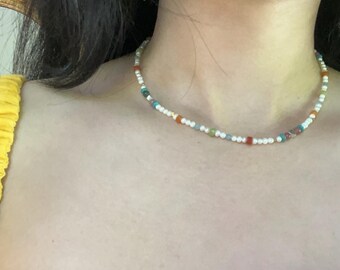 Freshwater Pearl Necklace, Choker, Summer Necklace, Beach Enjoy Jewelry ##SS11